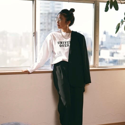 ANIECA アニーカ オーバーロングスリーブ Tシャツ ANIECA 】UNIVERSAL OVERALL×ANIECA ロングスリーブTシャツ | valance