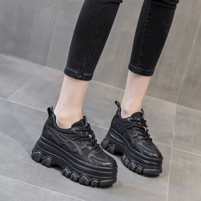 韓国風プラットフォームボリュームソールスニーカー9cm全2色 | 厚底