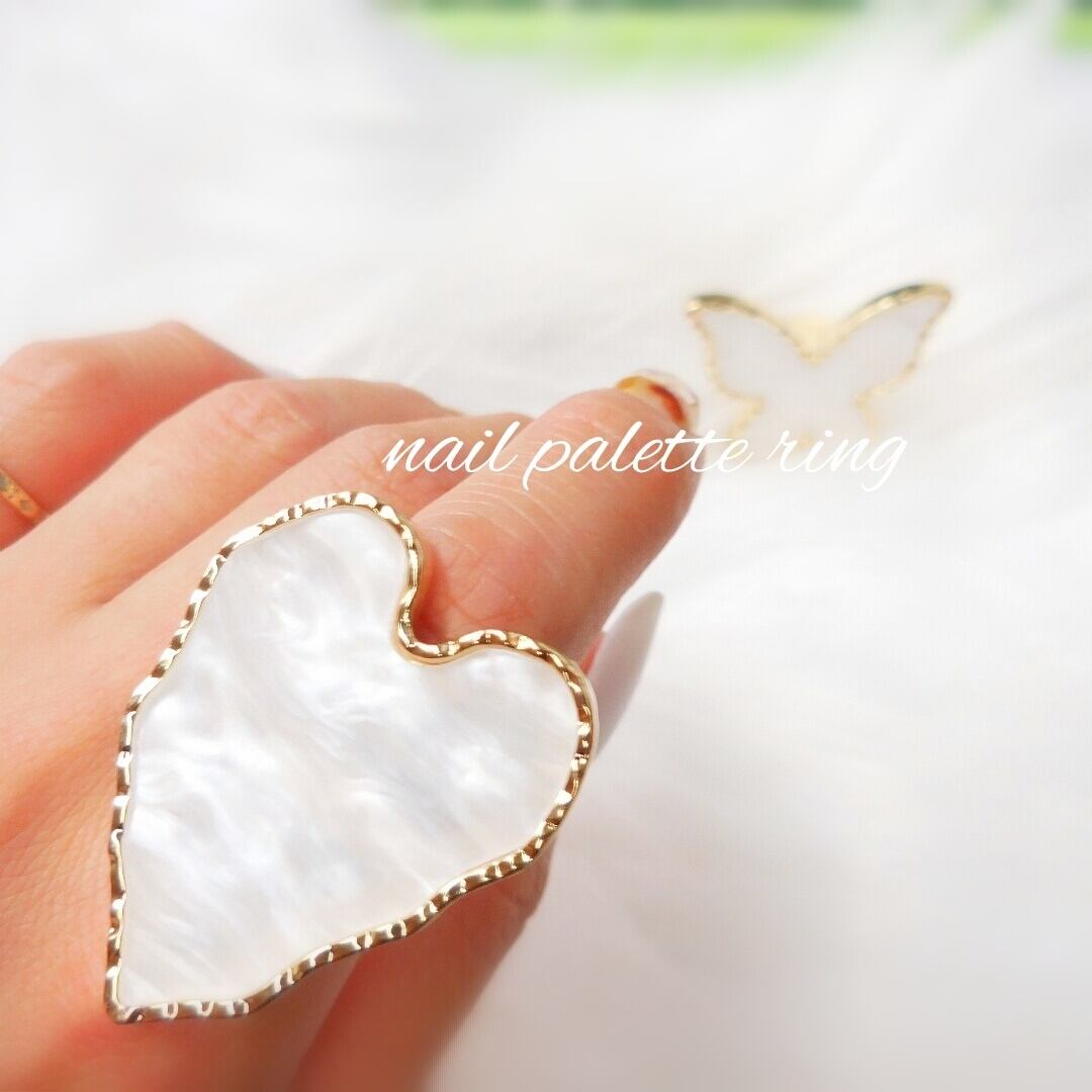 ネイルパレット ネイルプレート ハート バタフライ パレットリング Avvenente