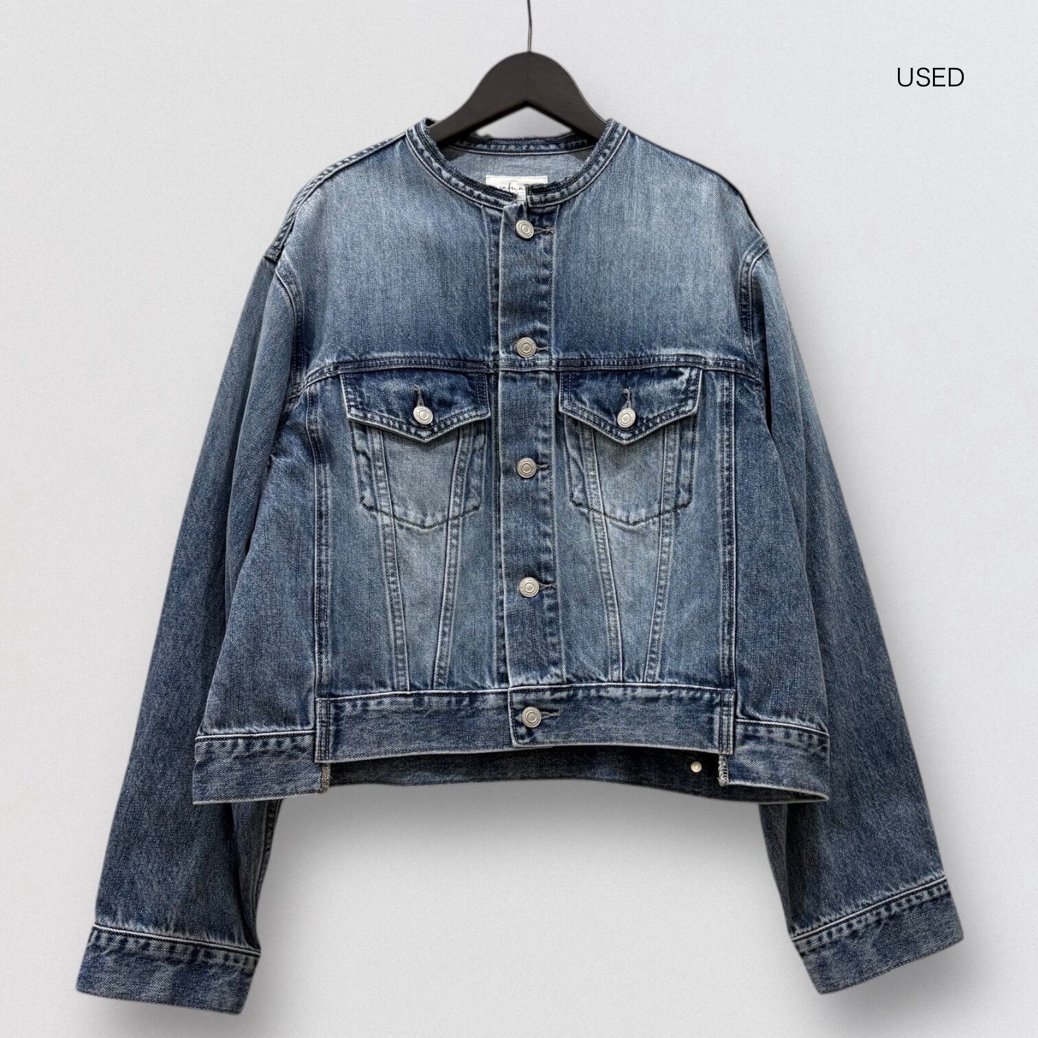 cafune no collar denim jacket | CoCo Cuore