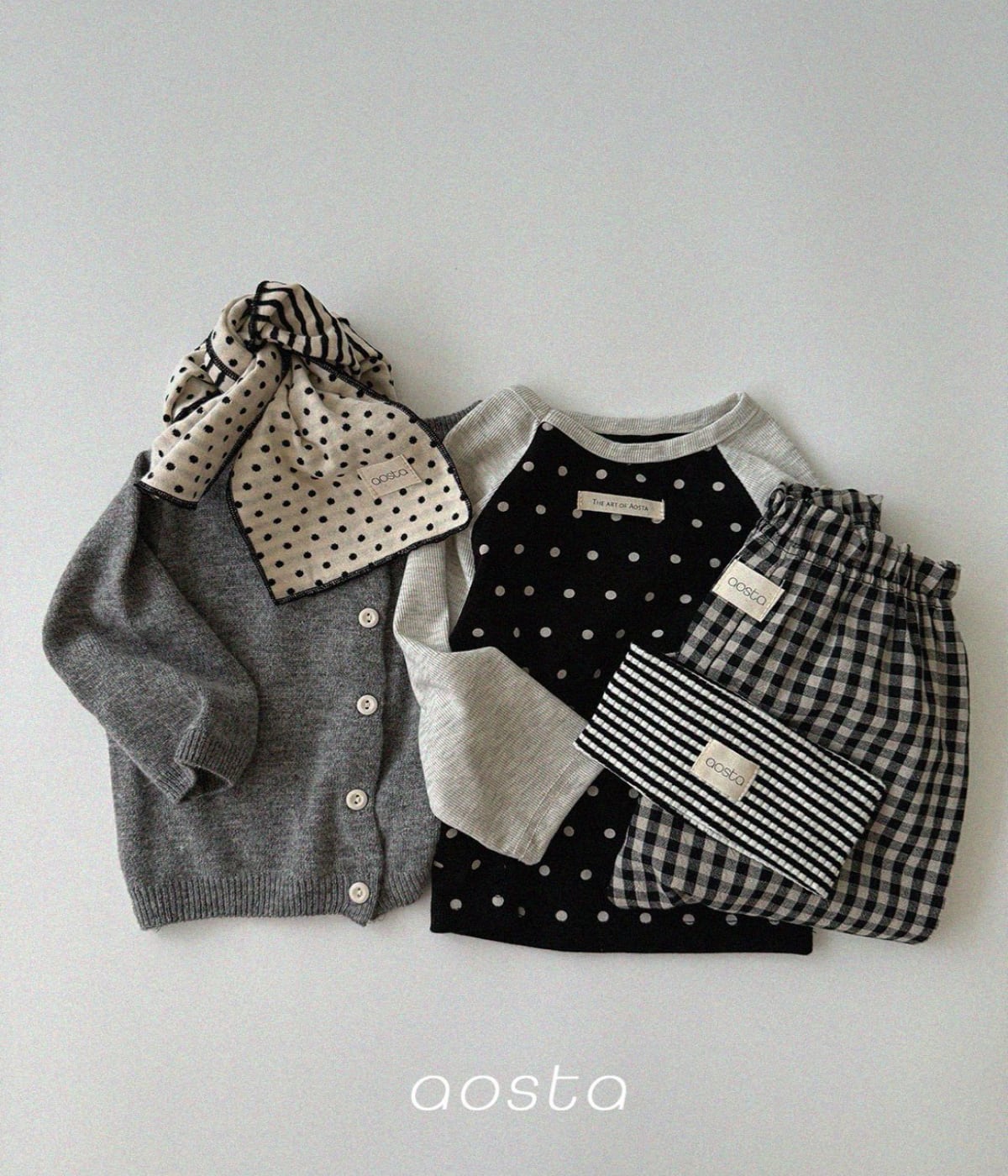 送料無料【予約】/ ドットナグランTシャツ / aosta