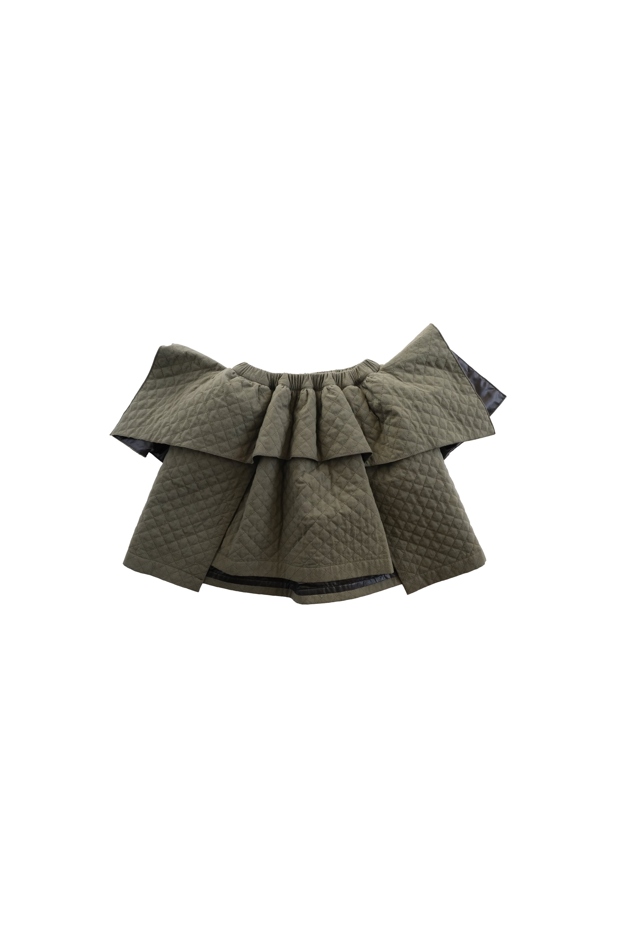 【26AW】folkmade(フォークメイド)Quilted Puff Skirt OLIVE GREEN(LL)スカート キルティング カーキ