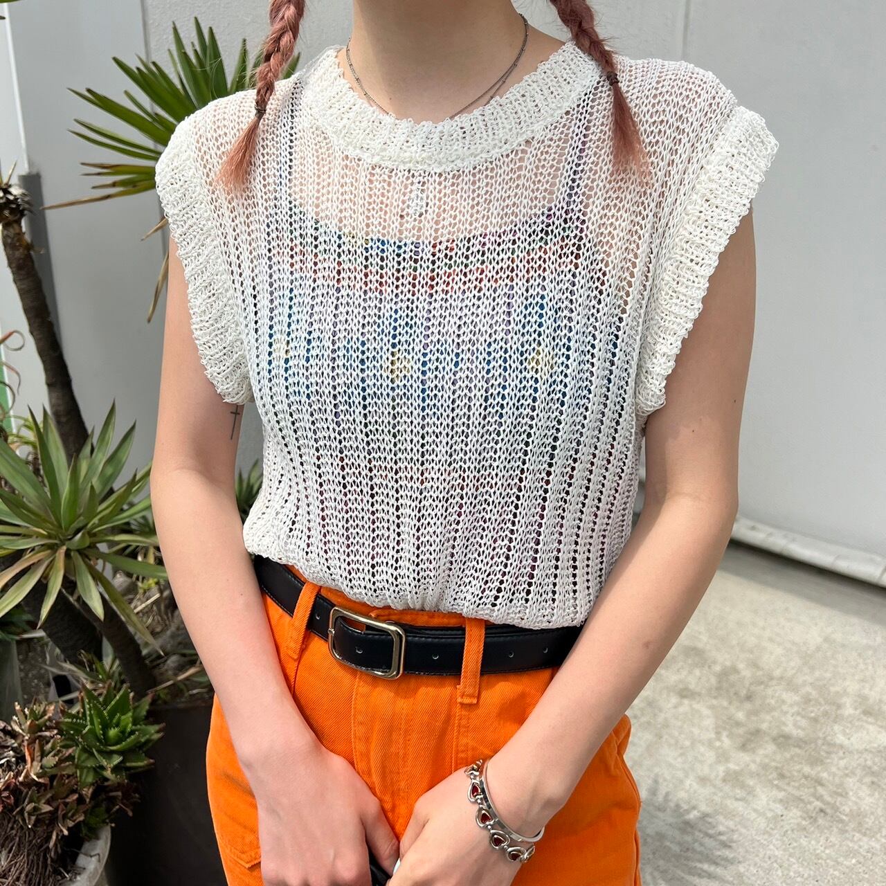 編みニットシアートップス_LN02128