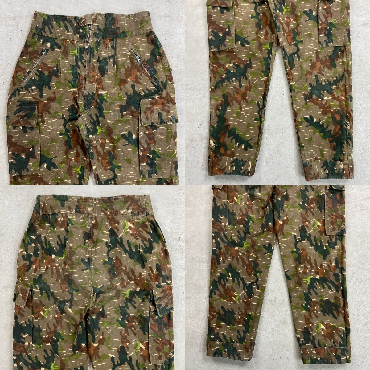 50〜60年代 スペイン軍 アメーバカモ リバーシブル フィールドパンツ
