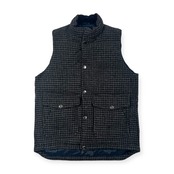 J.PRESS ジェイプレス HARRIS TWEED 千鳥柄 ダウン ベストジャケット L/グレ×ブラック 系 メンズ