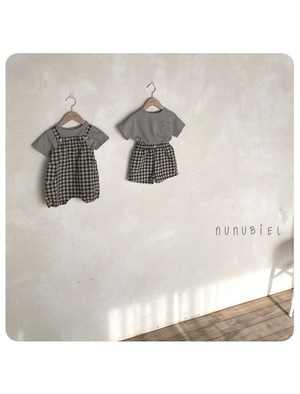 【即納】nunu biel / baby /checkerboard romper