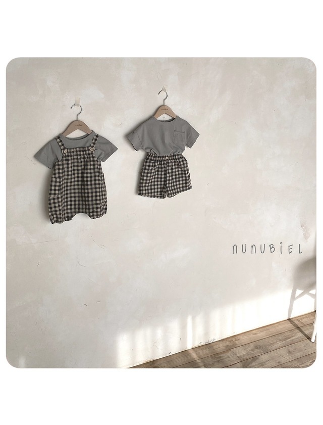 【即納】nunu biel / baby /checkerboard romper