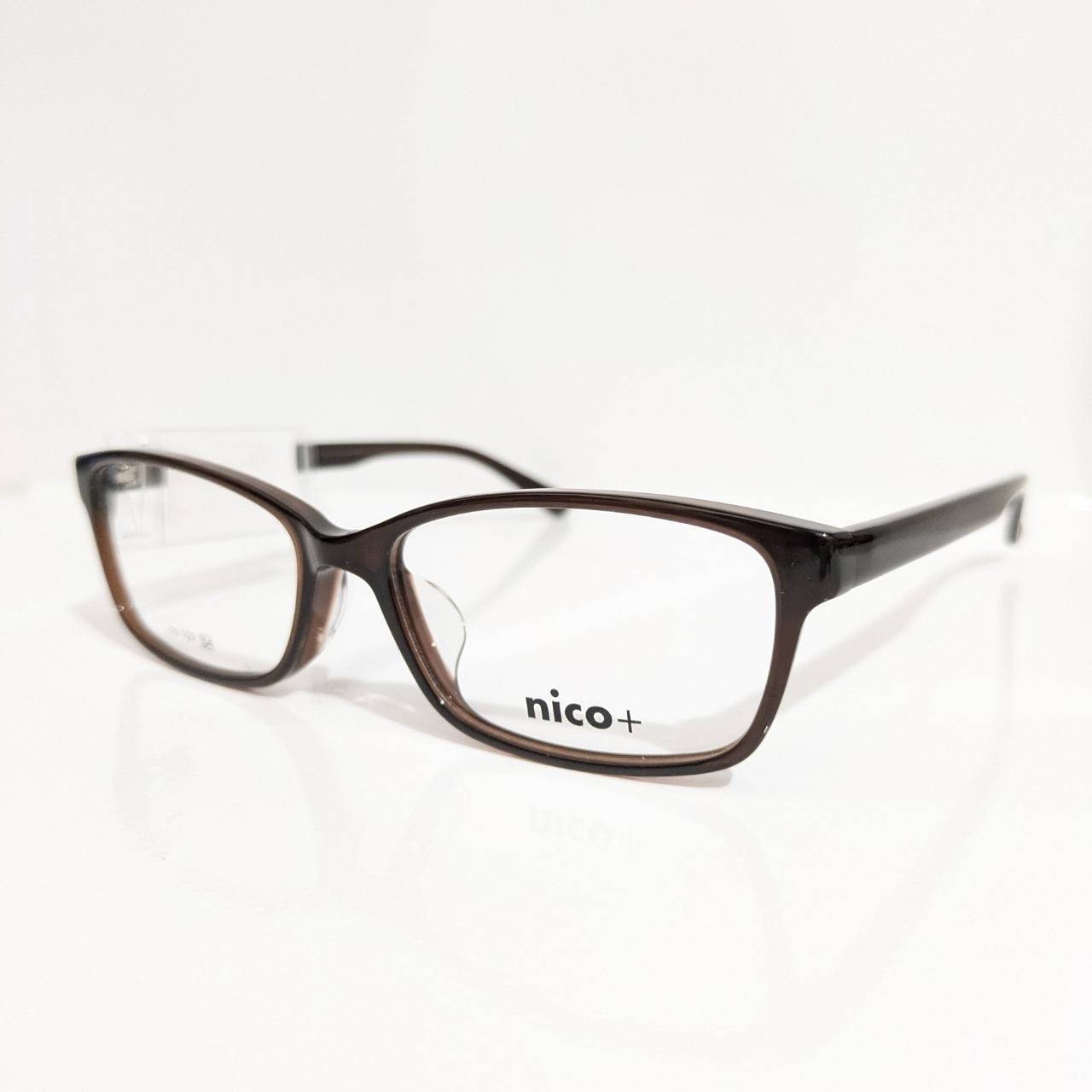 【nico+】スクエアセルフレーム ブラウン