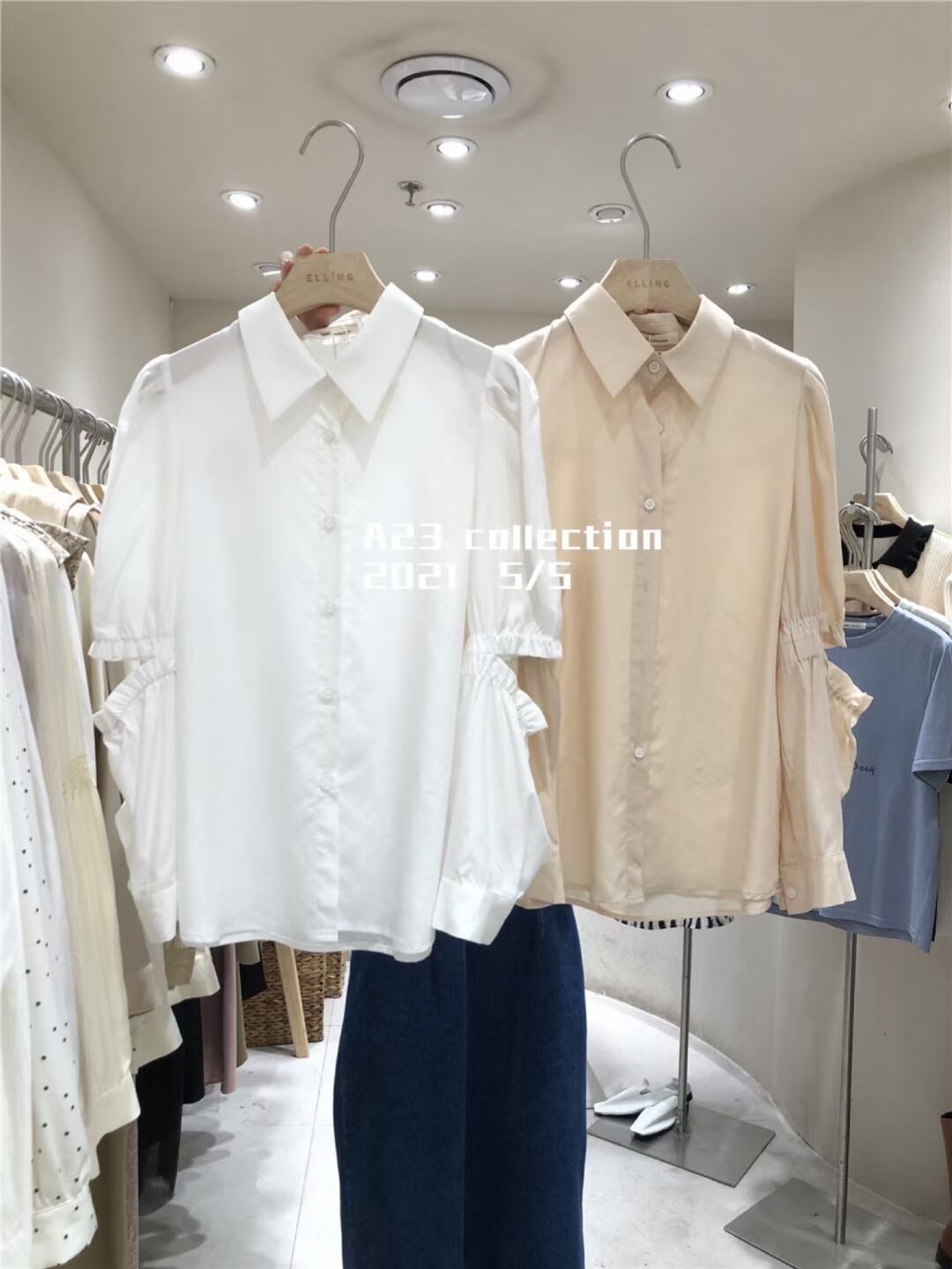 オープンエルボーブラウス　AJ3396-D05