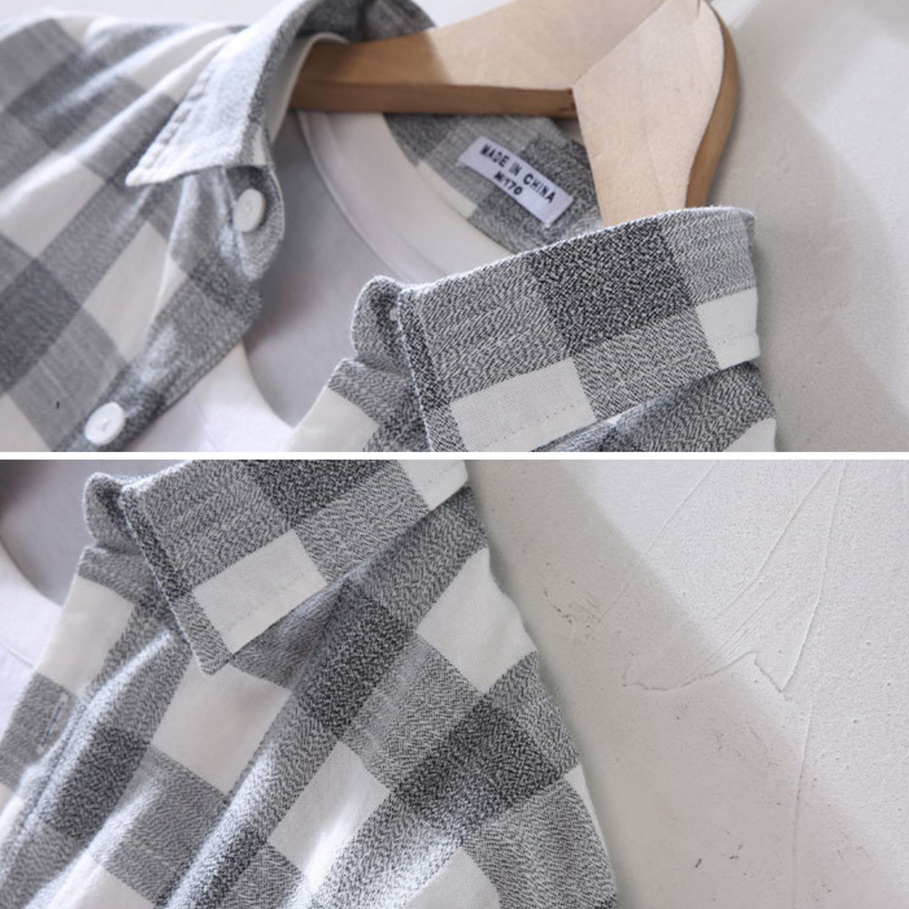【M-3XL】Block Check Long Sleeve Shirt / ブロック チェック 長袖 シャツ