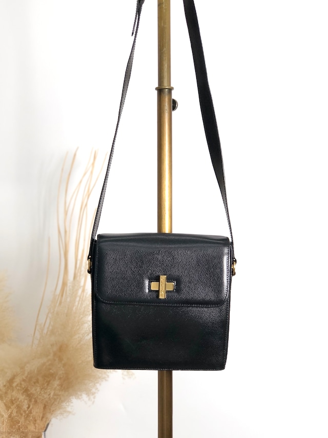 CELINE　セリーヌ　ガンチーニ　ダブルフラップ　レザー　トップハンドル　ハンドバッグ　ブラウン　vintage　ヴィンテージ　オールドセリーヌ　pb5ea5