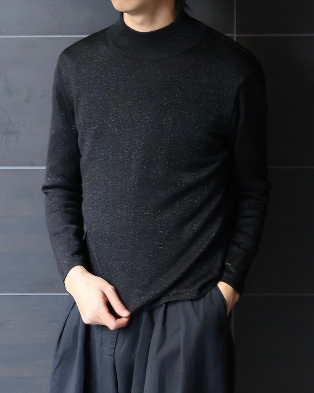 High neck glitter knit