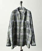 many men many mind Damaged Check Work Shirt (GRN) M2615020