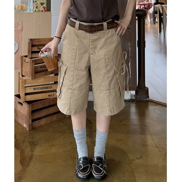 サイドリボンユーティリティカーゴショートパンツ 2col   R02476