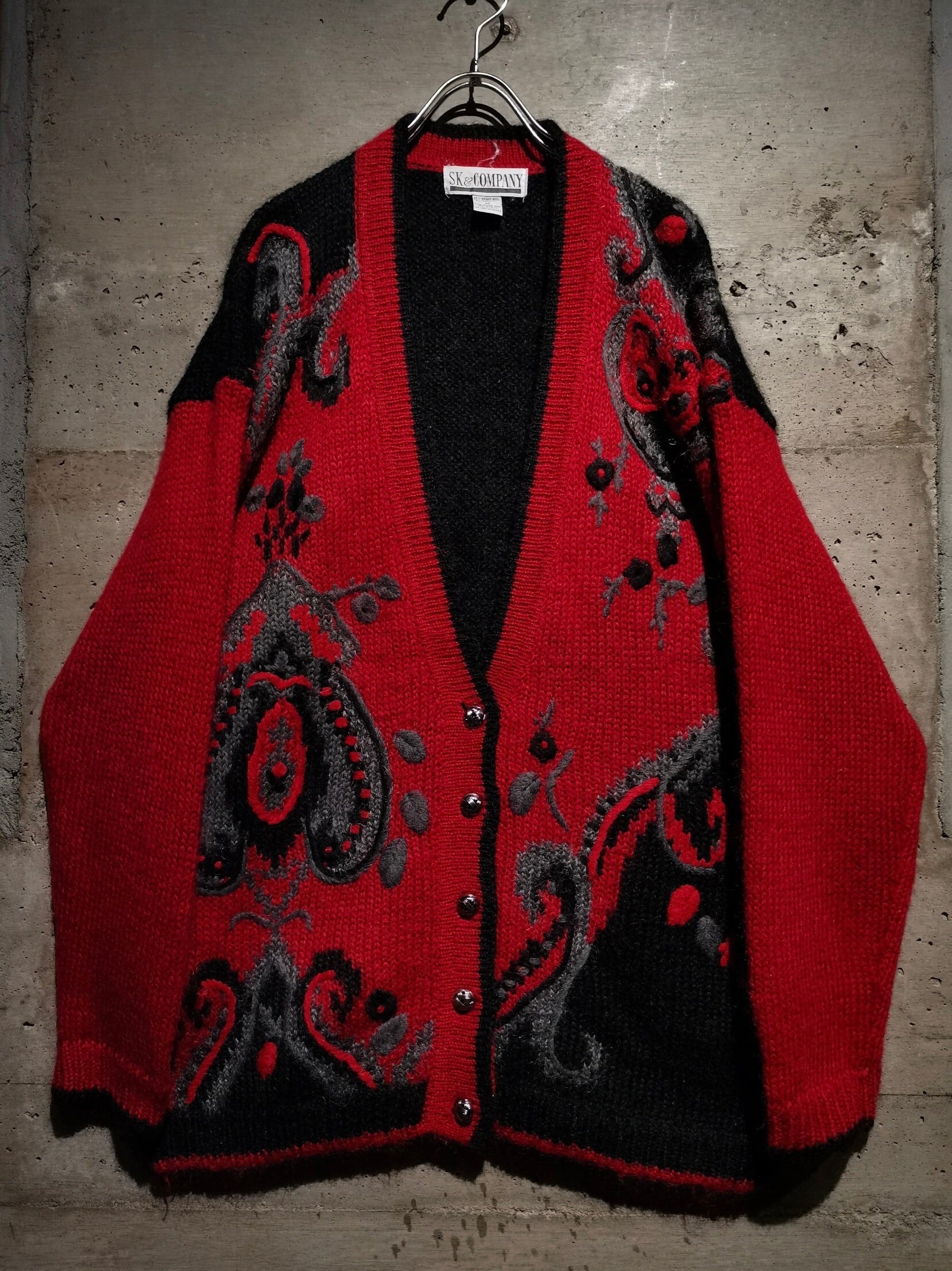 Caka】Beautiful Luxury Pattern Vintage Mohair Mix Cardigan | Caka 