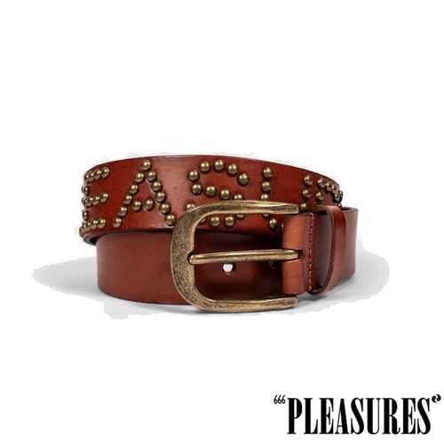 【PLEASURES/プレジャーズ】STUDDED BELT ベルト / BROWN / SP26-13977