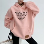 Fleece lining pink hooded sweatshirt with 3D printed (NC354)
