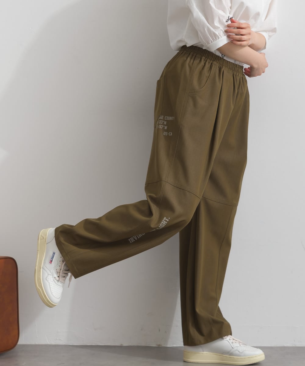 J262004 【接触冷感シリーズ】 ツイルワーク風ロゴパンツ / Cool Touch