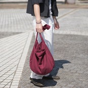 Cotton Hobo bag ボルドー