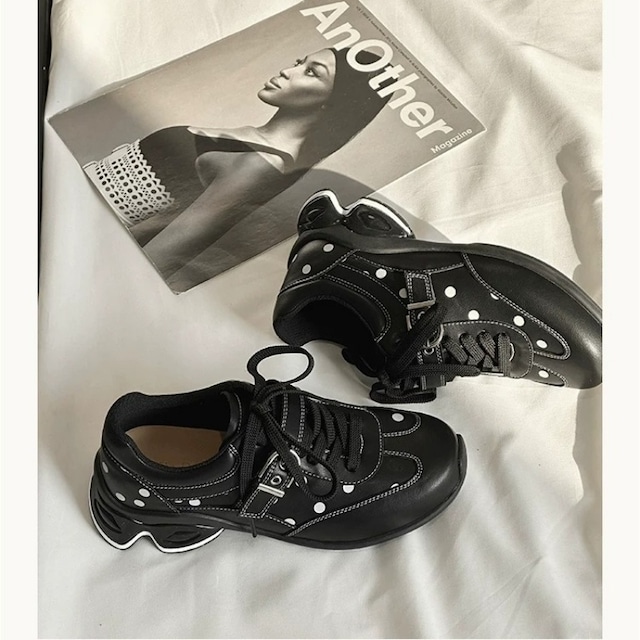 【35-40】Polka dot buckle sneakers　B1264