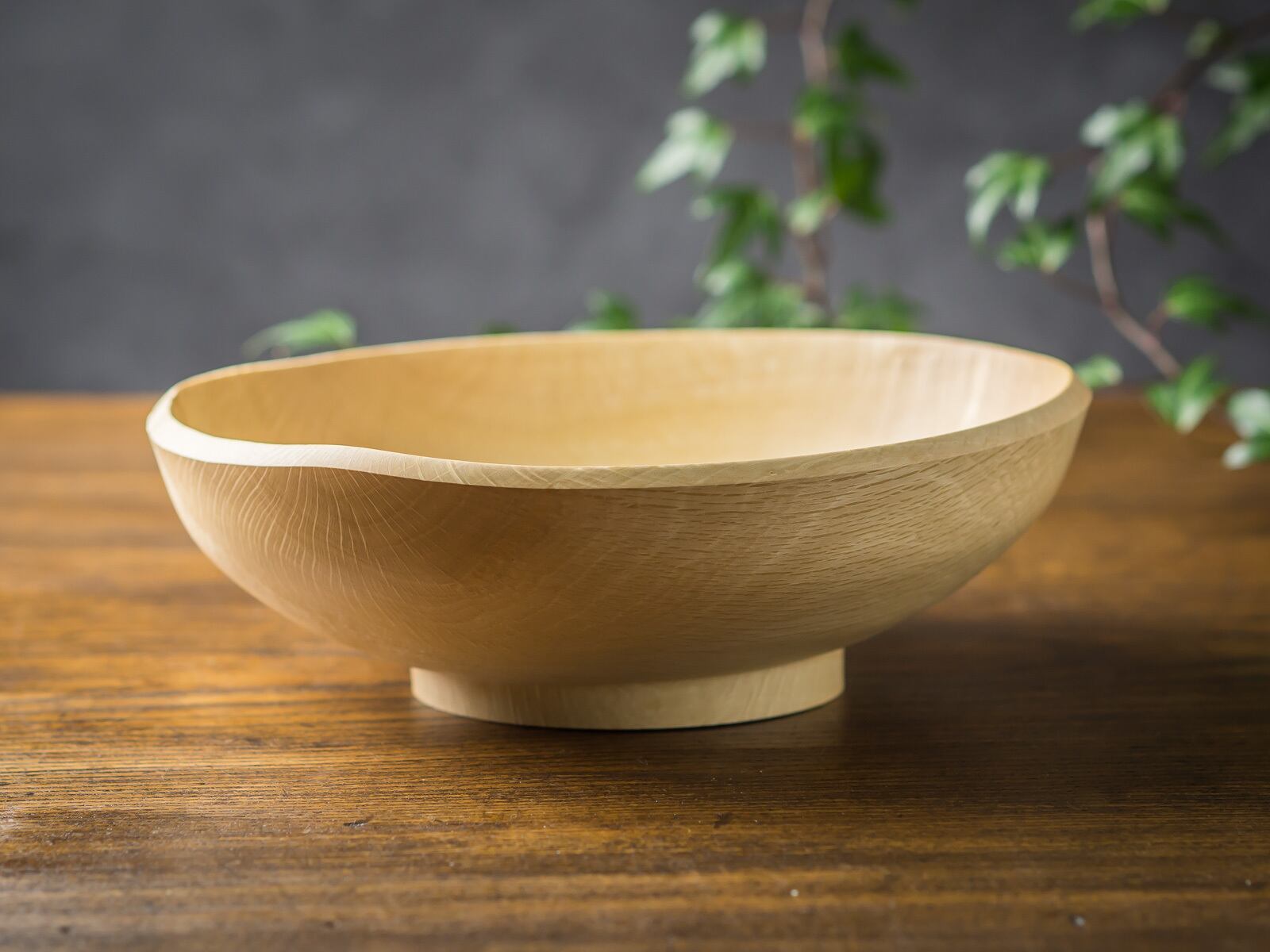 シラカシ材 ウッドボウル 1（生木の器・木製ボウル）／Canaria Wood Works