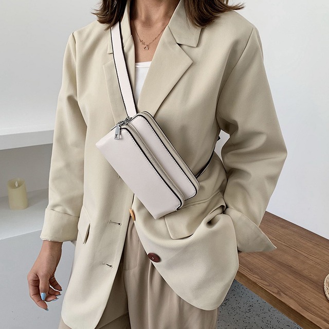 新しい小さなバッグ女性2020新しいトレンドラインワイルドショルダーメッセンジャーバッグネット赤ファッションブロードバンド胸バッグウエストバッグ Tiancai_Wing_Bag5599557