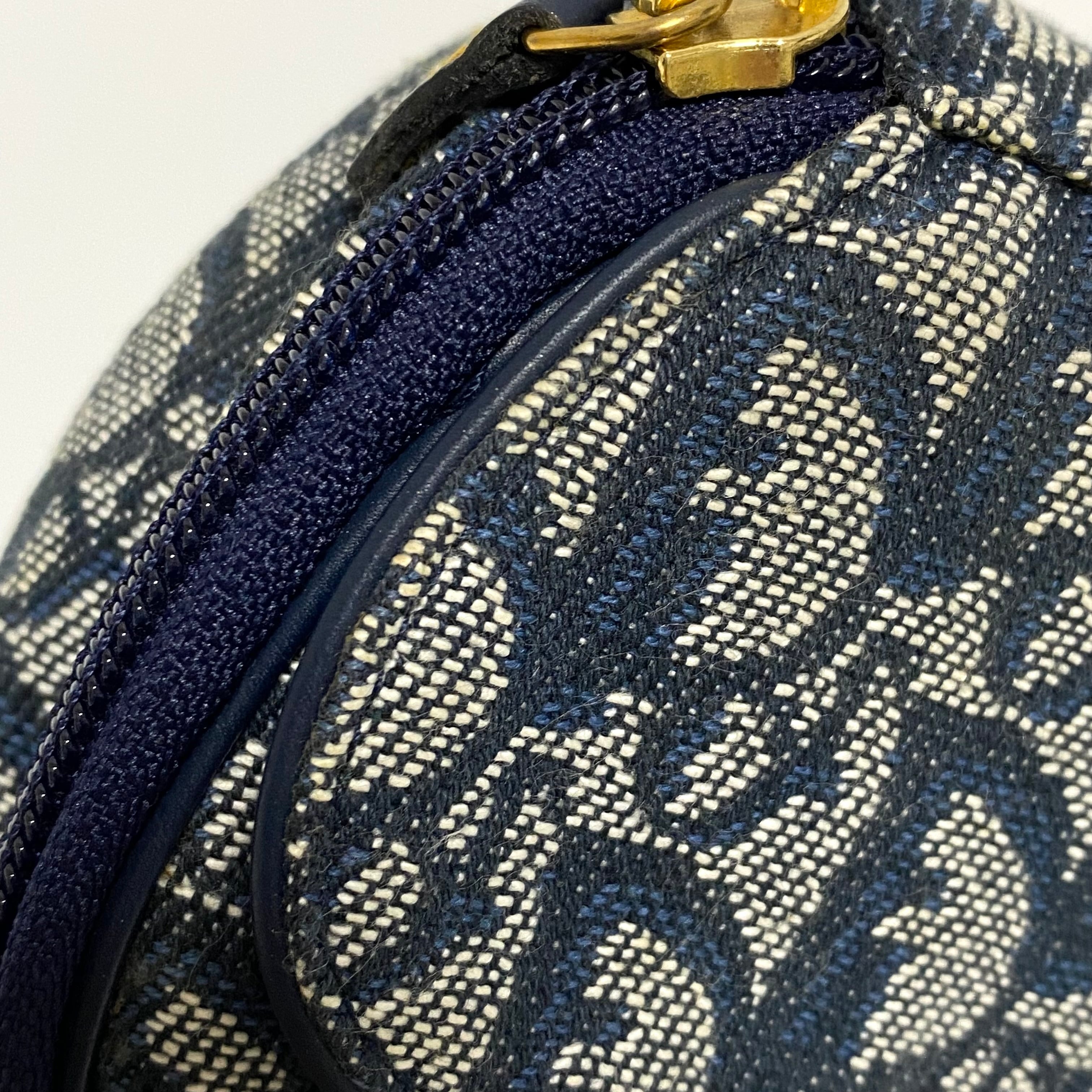 Christian Dior ディオール トロッター サドル メイクポーチ ネイビー