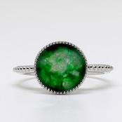 【9.5号】光を通してくれるリング！K10 WG 濃緑翡翠リング A貨翡翠 jd_rg1040