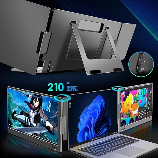 ROADOM 14インチトリプルポータブルモニター 11.6〜15.6インチ対応