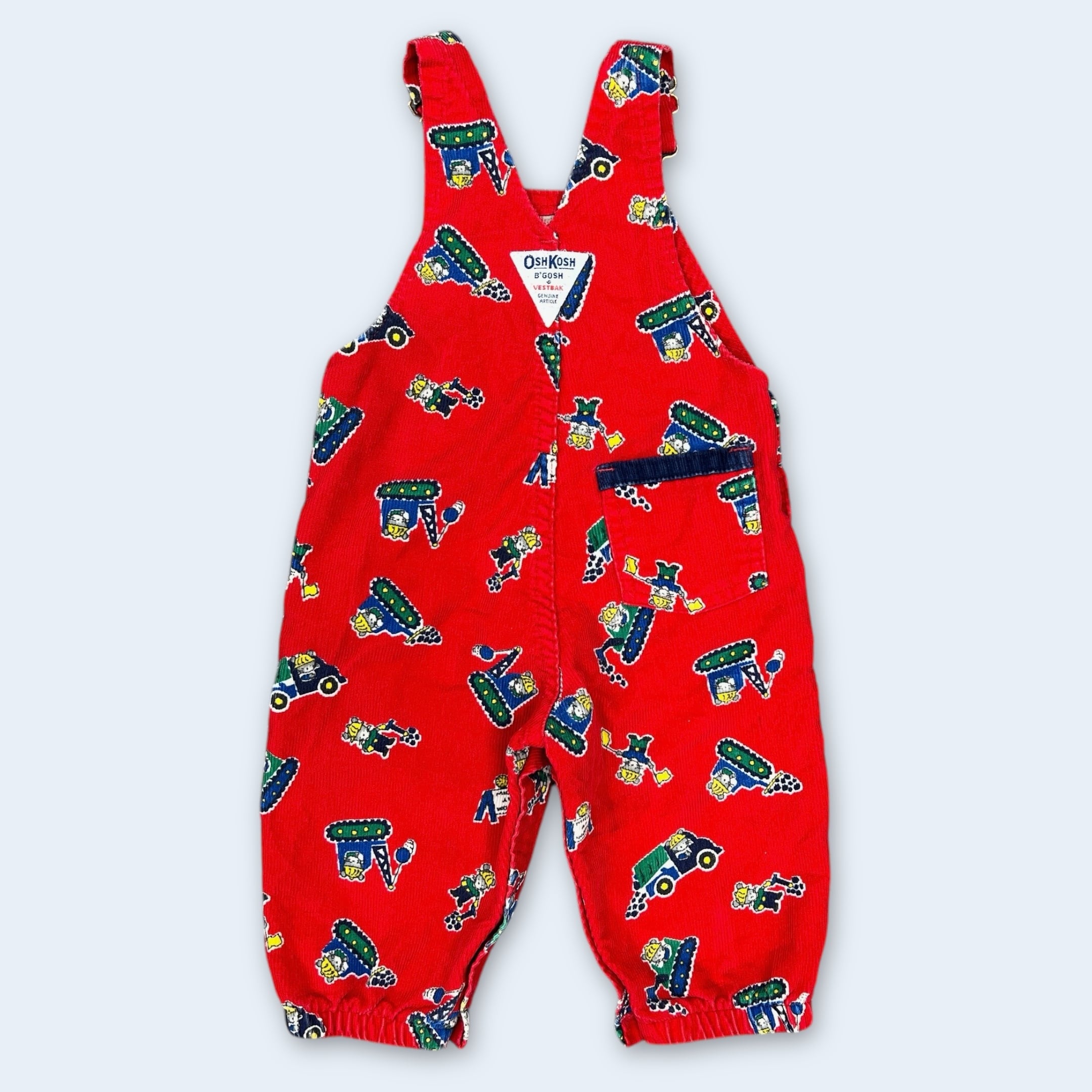 6-9M】USA製 OSHKOSH patterned corduroy overall オシュコシュ ねずみ