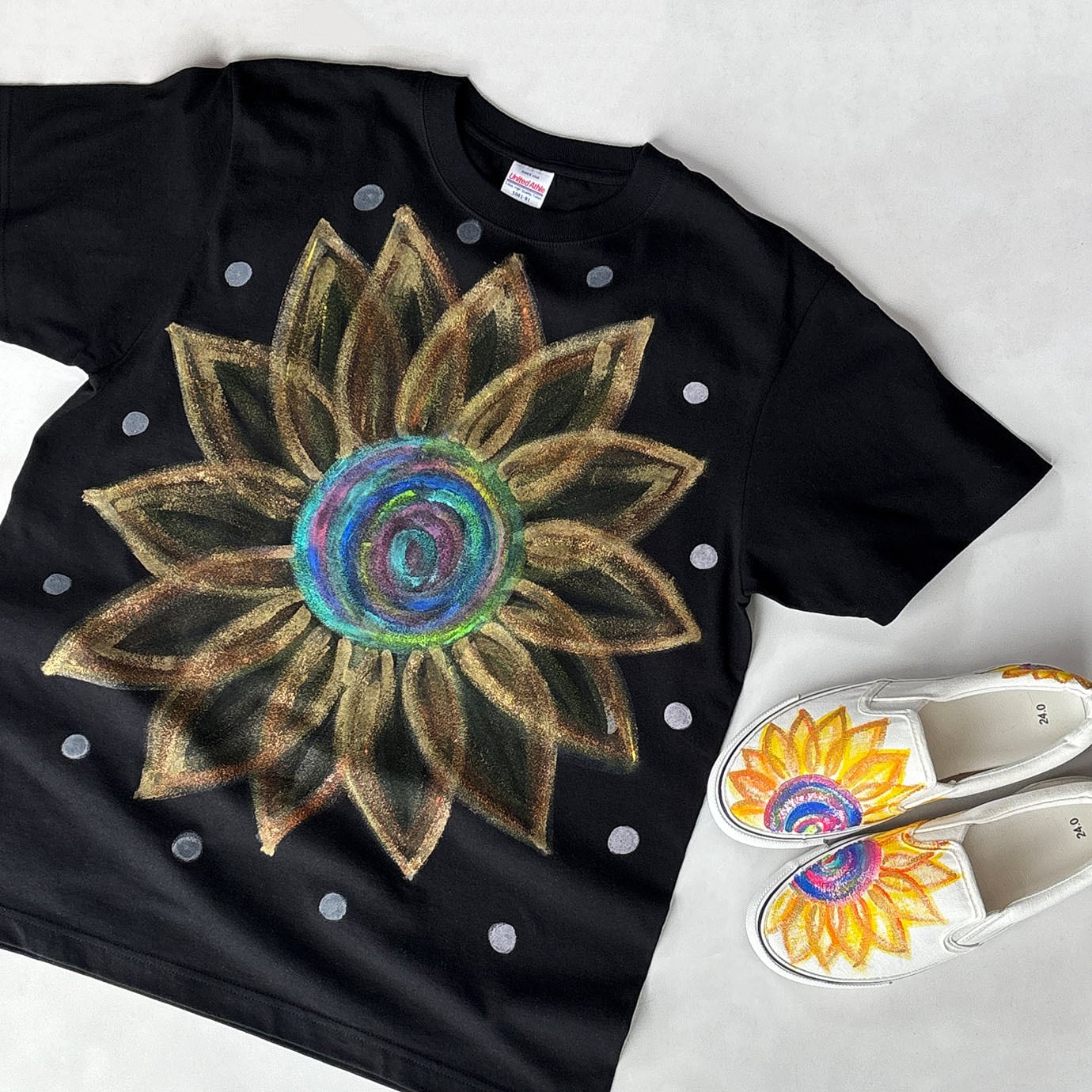 セット割》スニーカーTシャツ2点セット「Himawari A」ひまわりデザイン