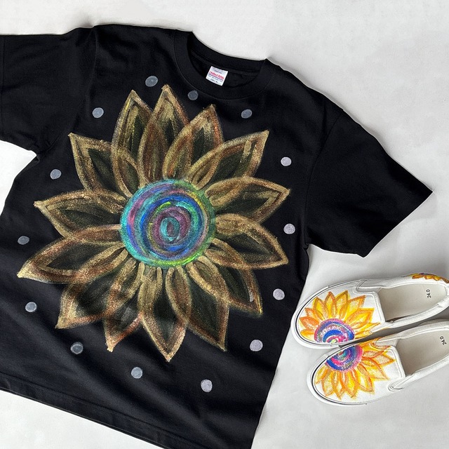 《セット割》スニーカーTシャツ2点セット「Himawari A」ひまわりデザイン！ 向日葵 福袋【受注】
