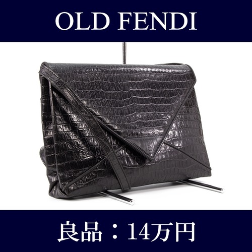 【限界価格・送料無料・良品】OLD FENDI・オールドフェンディ・ショルダーバッグ(斜め掛け・メンズ・男性・女性・ブラック・バック・J015)