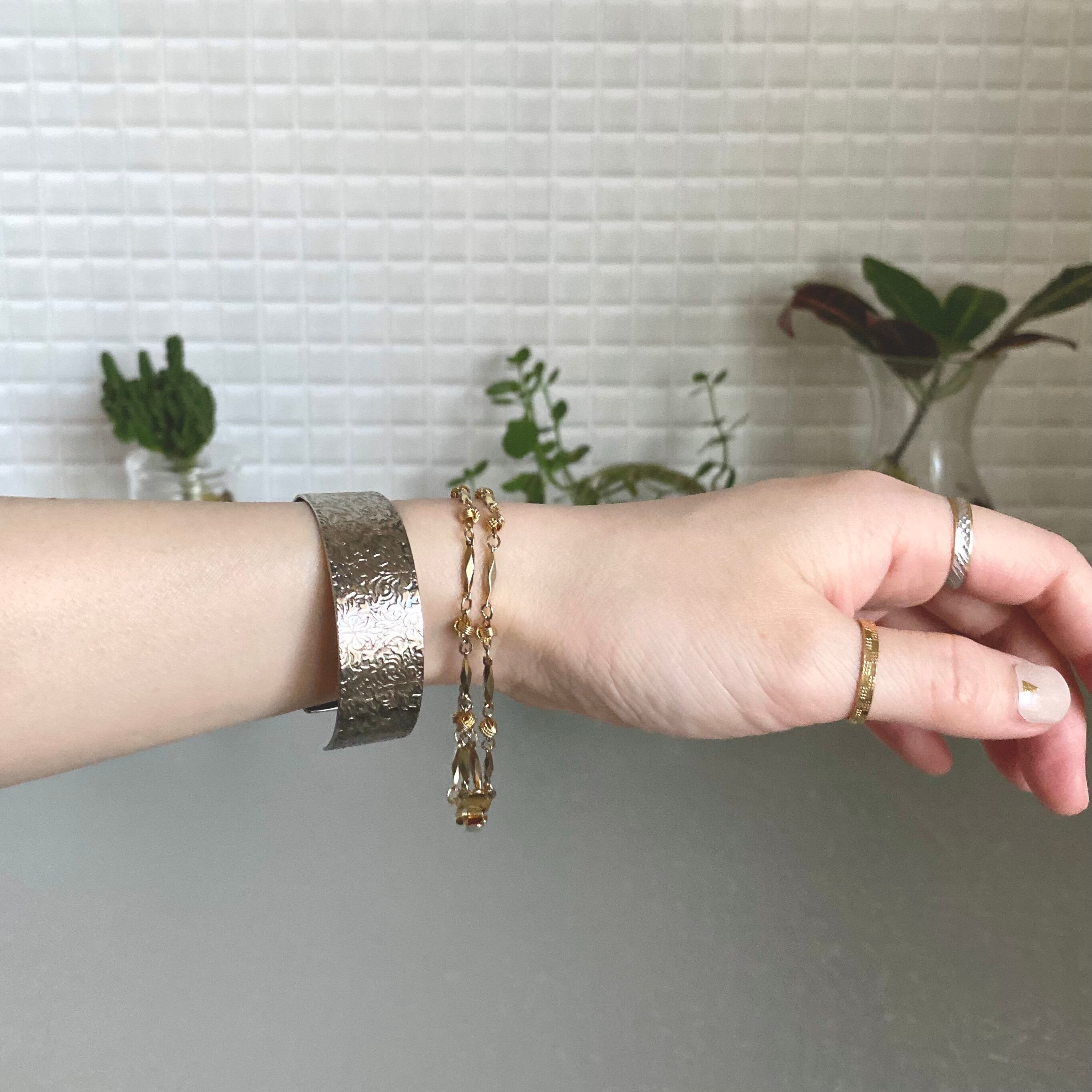 Vintage 80s retro double gold chain bracelet レトロ ヴィンテージ