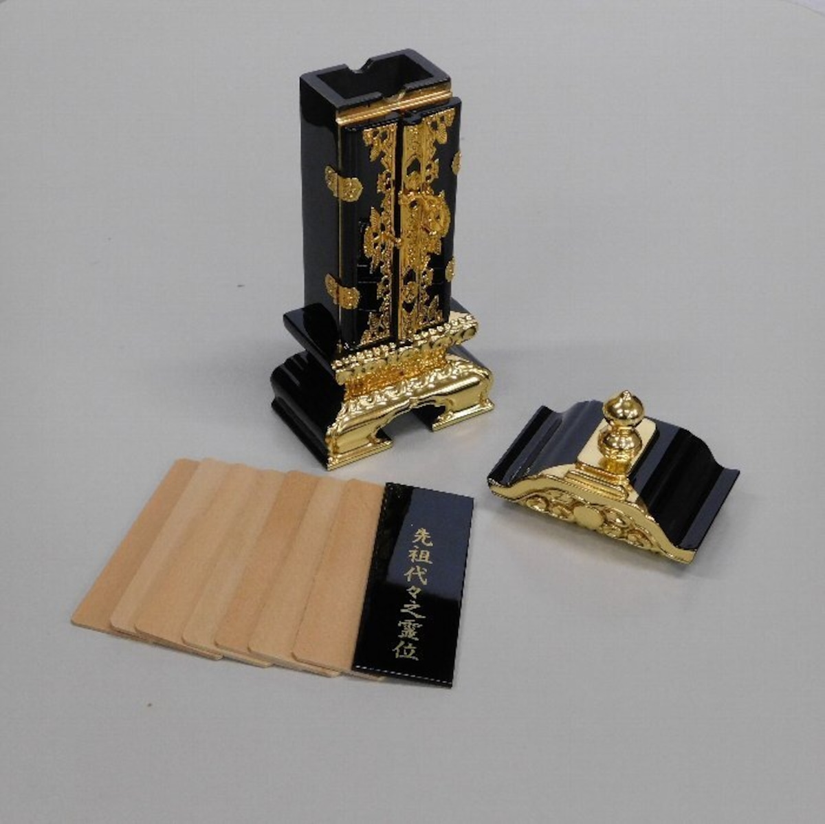 仏具 位牌 一重 回出 位牌 前金 3.5 送料無料 先祖代々之霊位 白木板7 