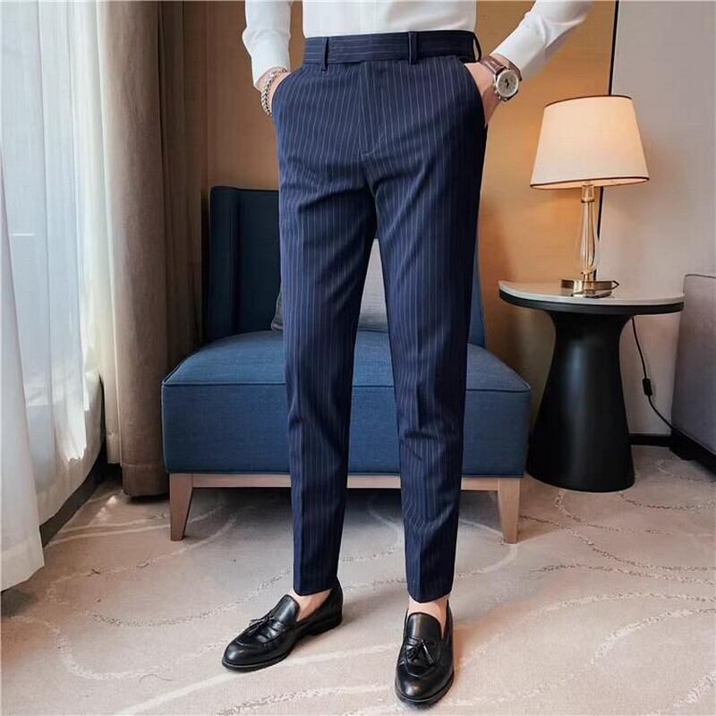 ストライプビジネスフォーマルカジュアルスーツパンツ(4color) M0117