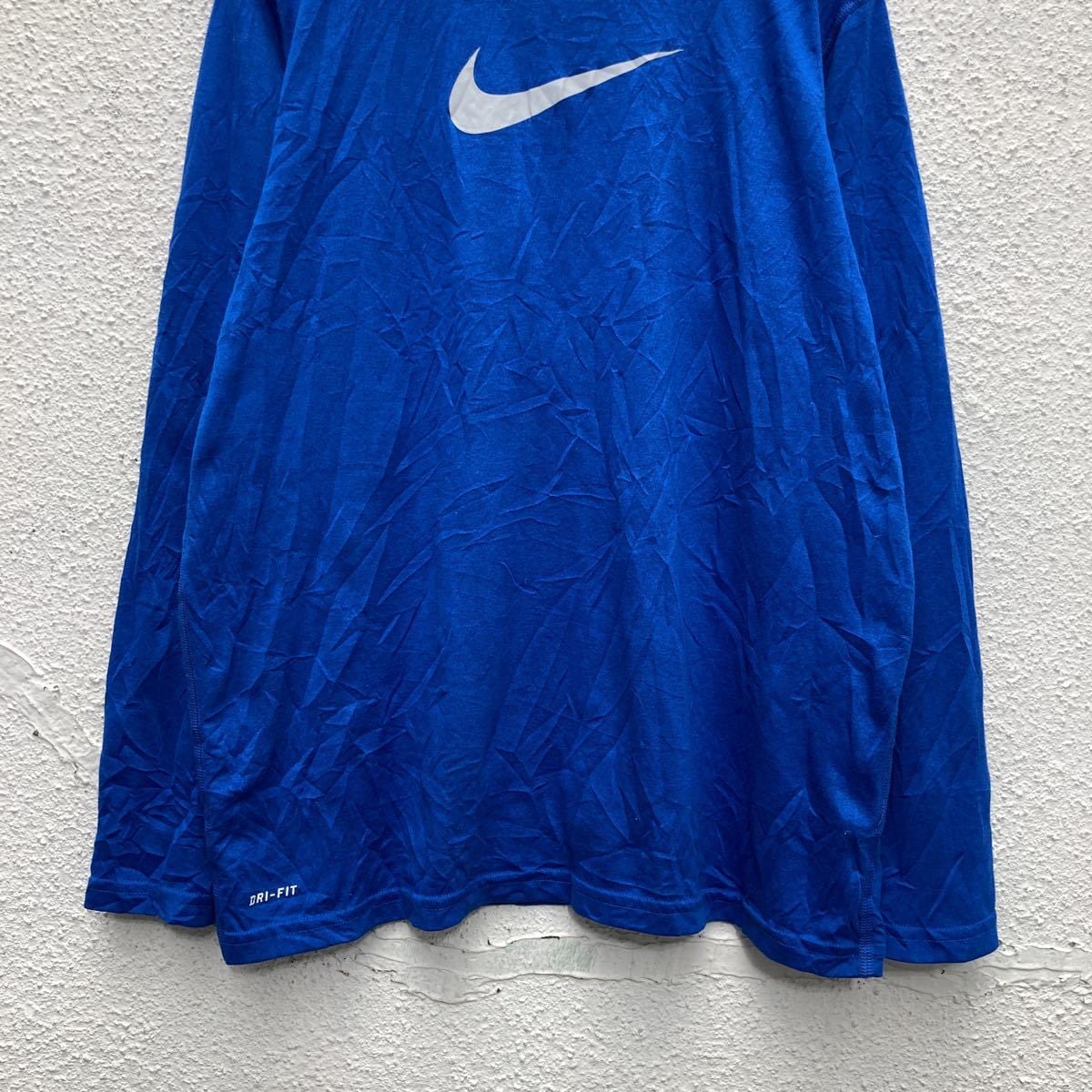 NIKE 長袖 プリント Tシャツ ユースサイズ XL 160〜 ブルー グレー
