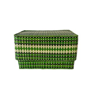 Rectangular colourful basket M w26.5cm×16.5cm×h16cm四角カラフル蓋付き収納かご