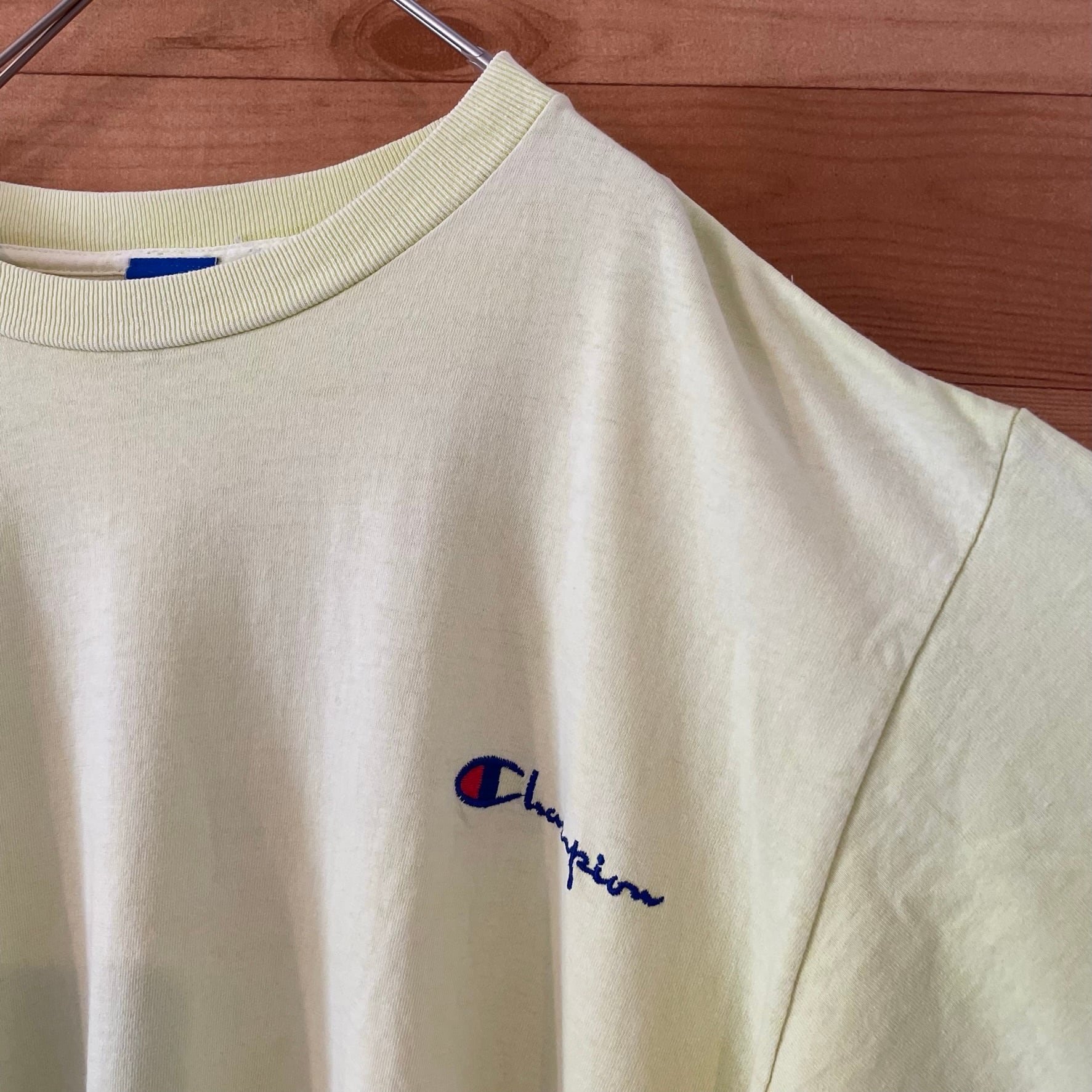 champion】90s USA製 青タグ Tシャツ 刺繍ロゴ L ビンテージ オールドT 