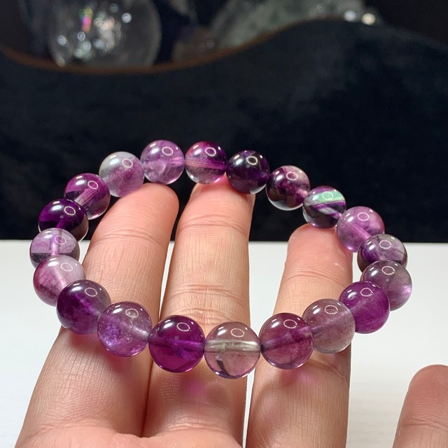 パープルメイン☆フローライト ブレスレット