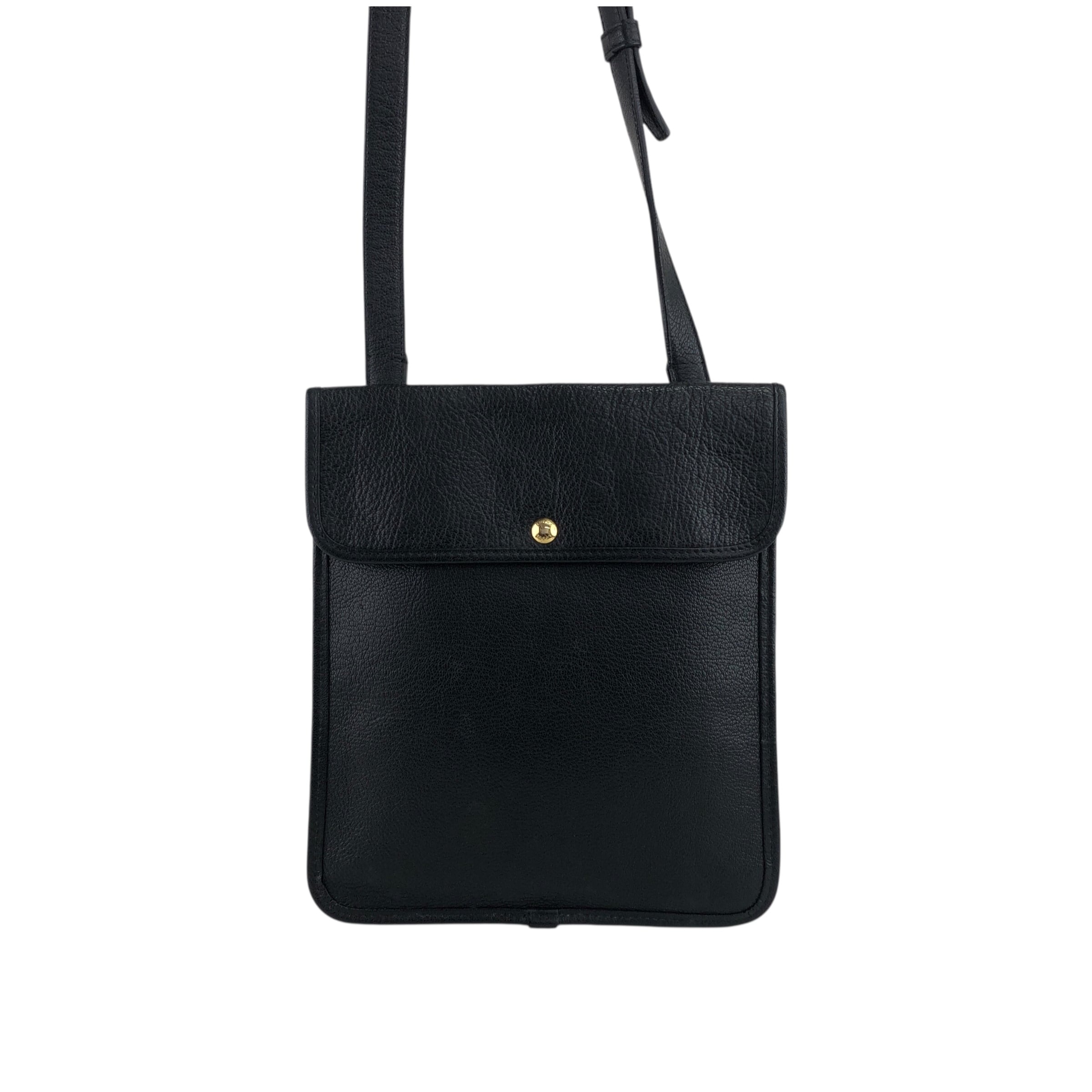 LOEWE ロエベ   ショルダーバッグ ブラック ボタン レザー  5ahv4g LOEWE ロエベ ショルダーバッグ ブラック ボタン レザー vintage