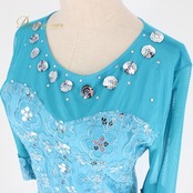 社交ダンス 衣装 スタンダード ドレス ワンピース パーティドレス 水色 スパンコール ブルー系 レース 花柄 カラオケ ステージ衣装 華やか ライトブルー 花模様 ラインストーン レディース おしゃれ 特別な日 イベント用 フォーマル ダンスパーティー 発表会 ダンス衣装 動きやすい おすすめ