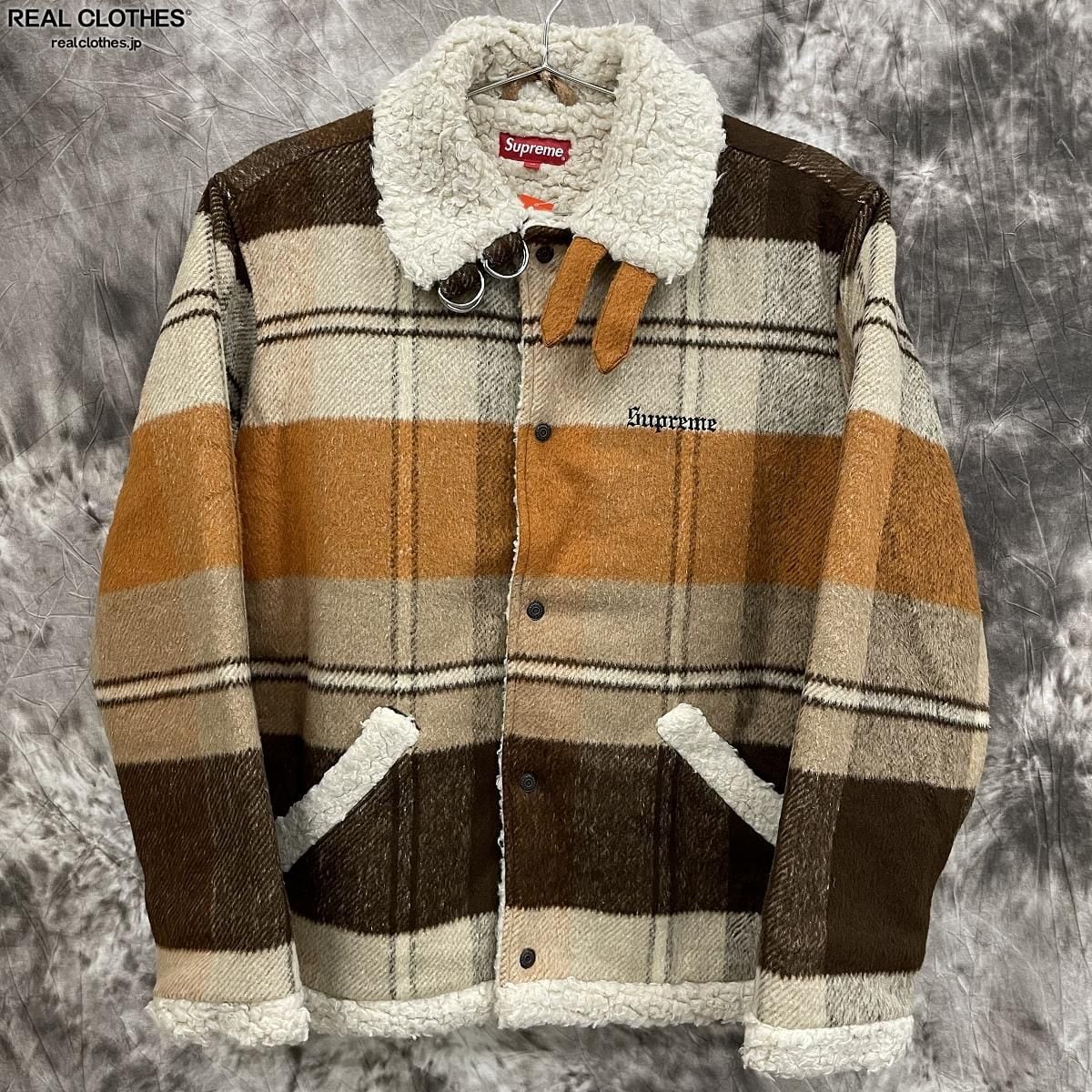 Supreme/シュプリーム【17AW】Plaid Shearling Bomber チェック柄 ボア