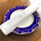 テーブルリネン　ダマスク織　白刺繍　モノグラム 刺繍　大判リネン 12clcm37