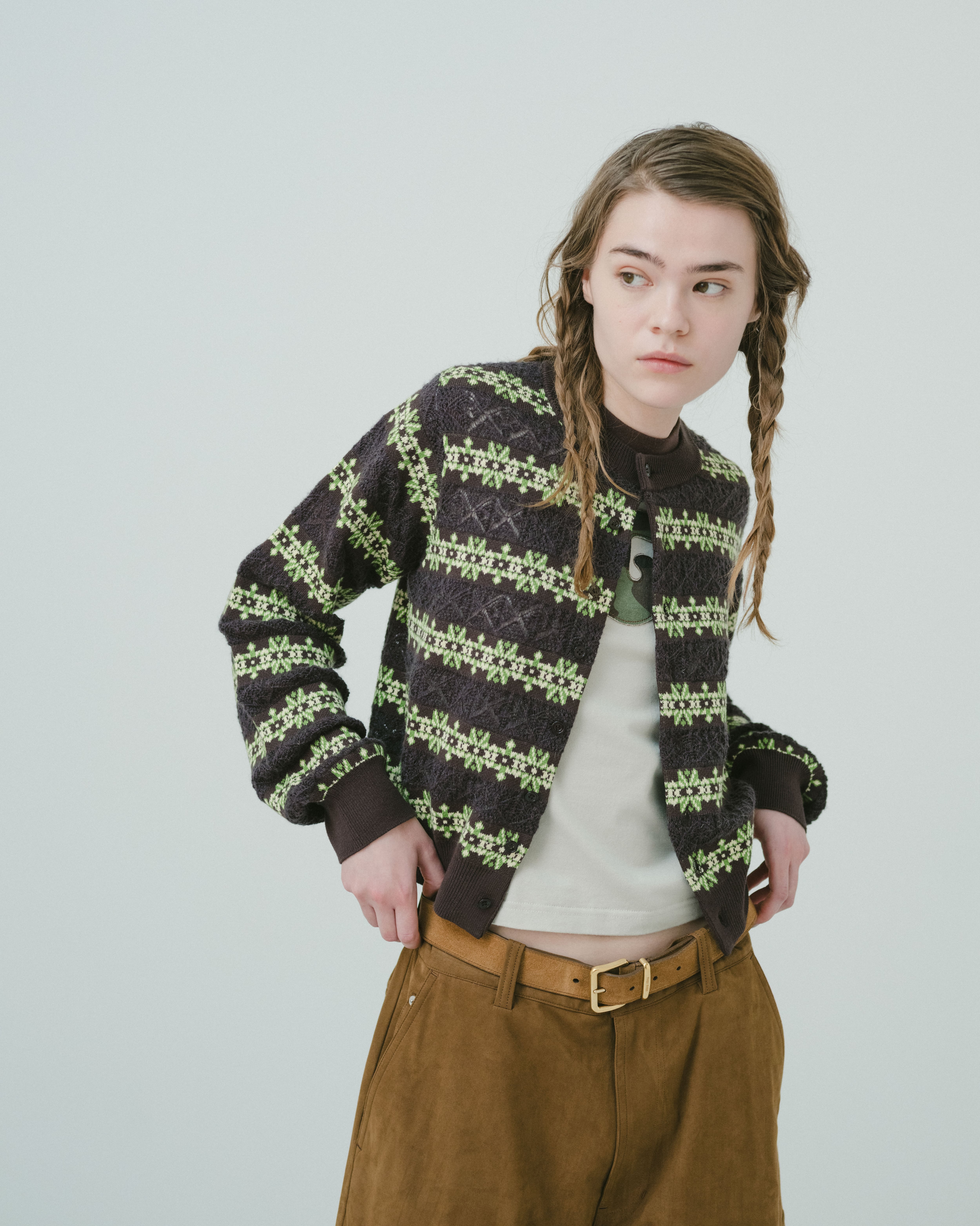 Crew neck cardigan（BROWN） | TTTMSW