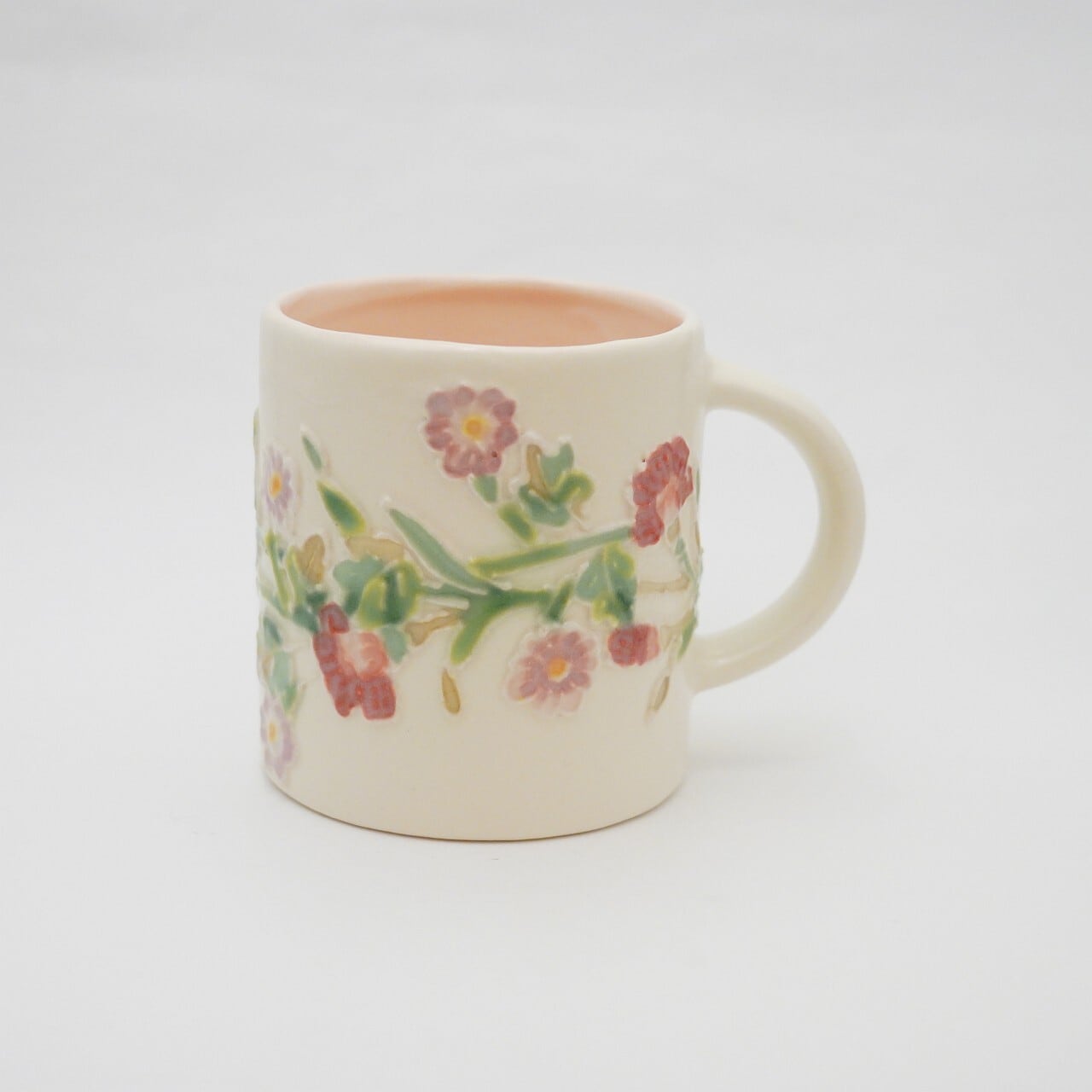 【陶芸工房ラ・プエルタ】マグカップ赤い花の輪