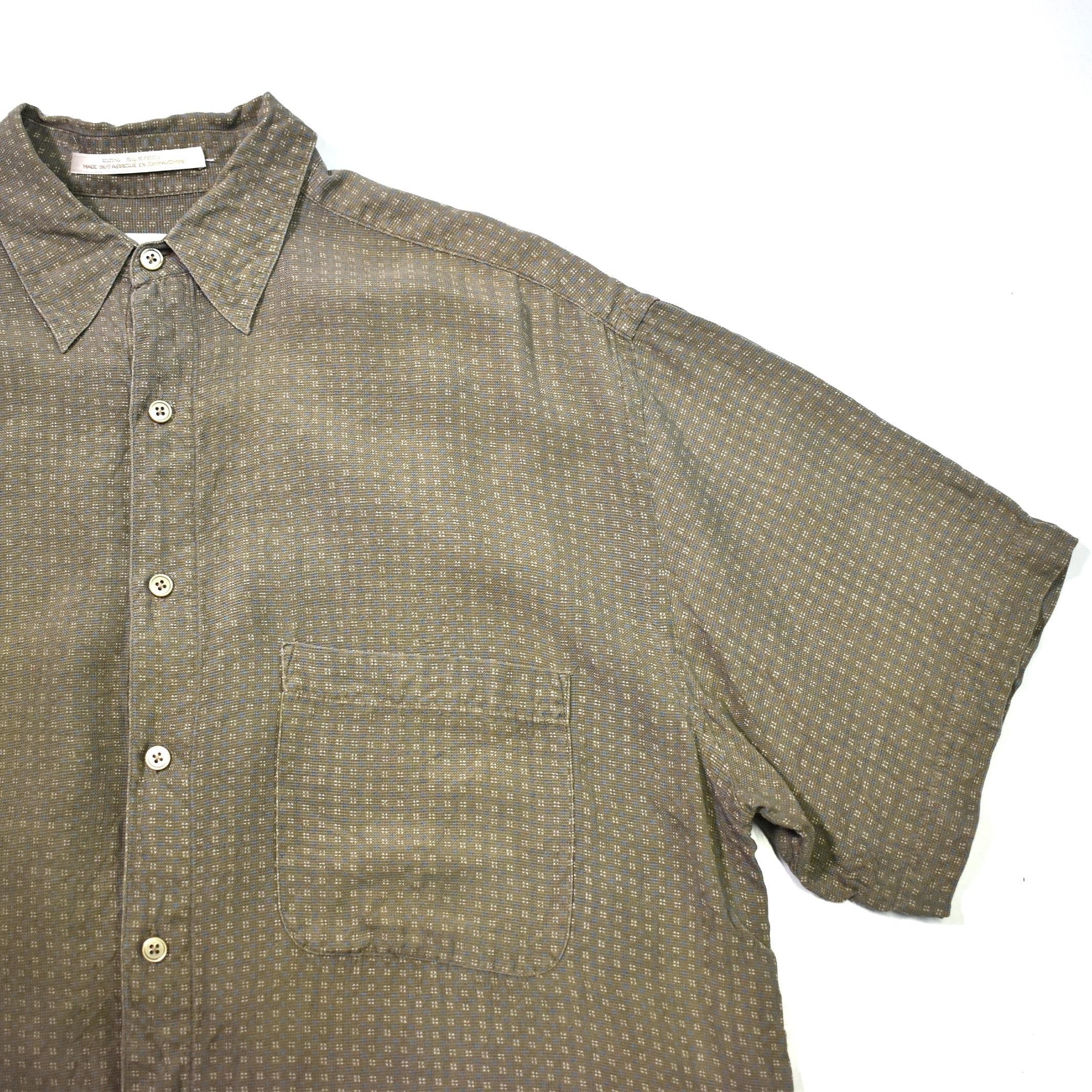 M] 90's Perry Ellis Silk S/S Shirt | mongos