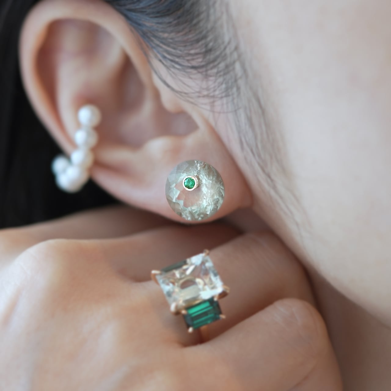 HiMARIジュエリー　Mystic ピアス　水色涙型 pierced earrings | himari-jewelry online shop