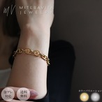金属アレルギー対応 ブレスレット サージカルステンレス ブレスレット マリーナチェーン マンテル留めブレスレット 16cm つけっぱなし 変色しない 【B133】