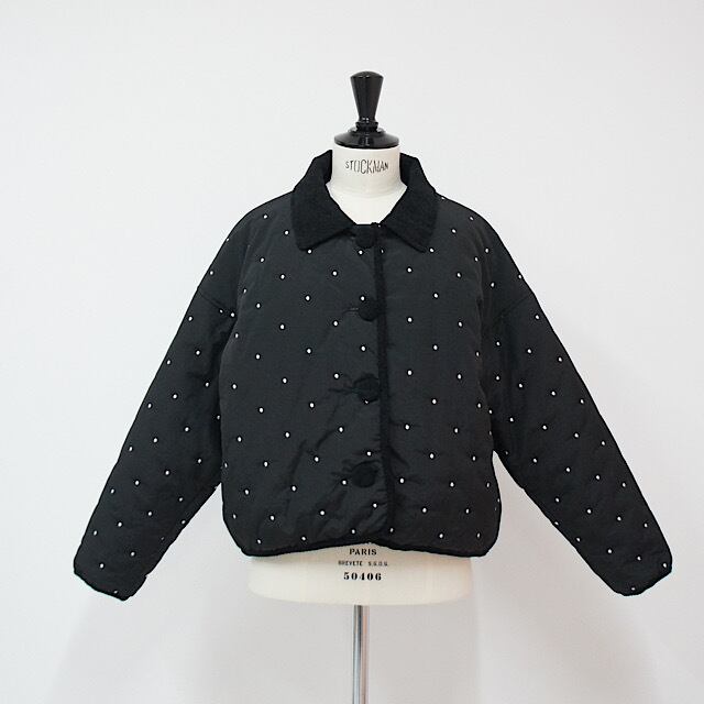 美品☆LINKABLE☆ドットキルトショートコート